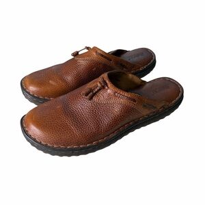 Born Shoes Women's Brown Leather Slip on Mule Clogs Size 11